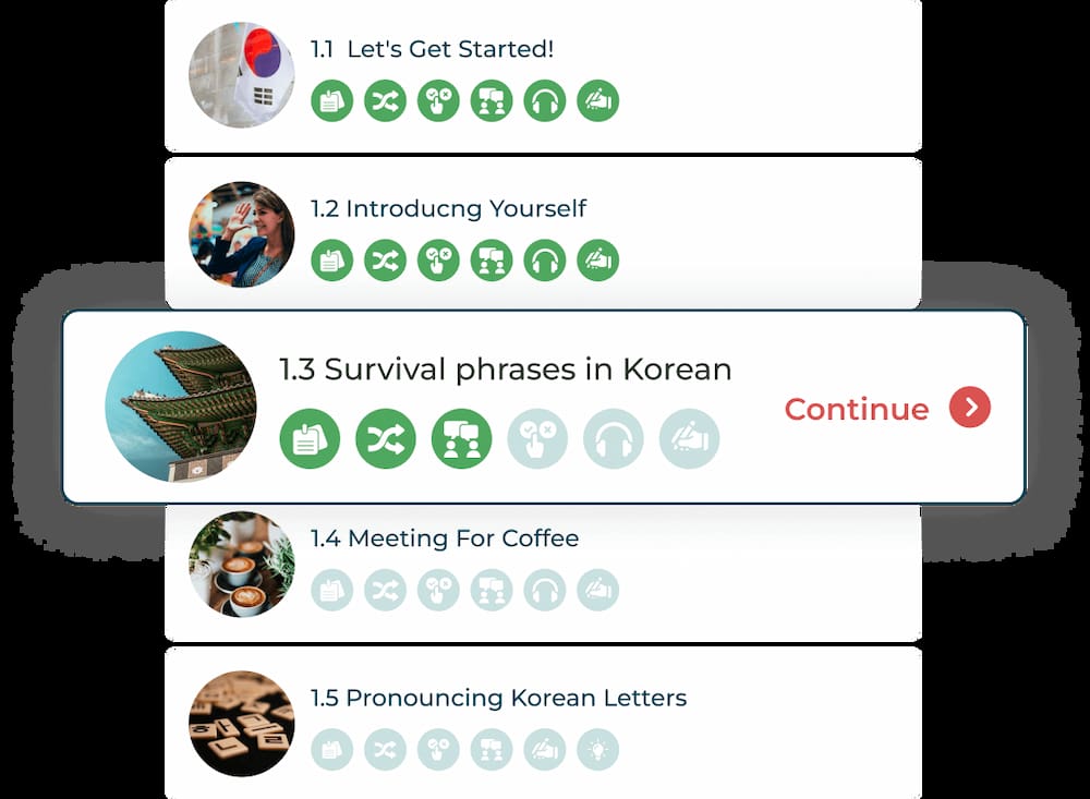 Korean lessons on Apps