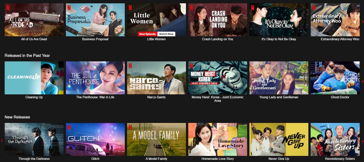 Korean dramas on Netflix
